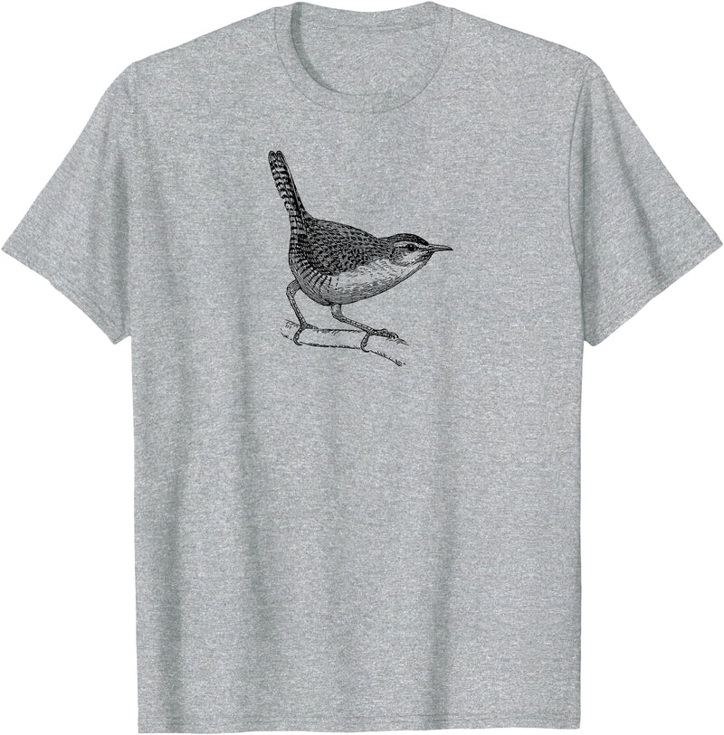 Birding Ornithologist Birds Wren Bird T-Shirt - Heather Grey