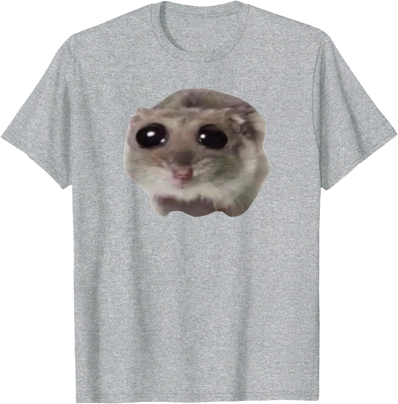 Sad Hamster Meme T-Shirt - Heather Grey