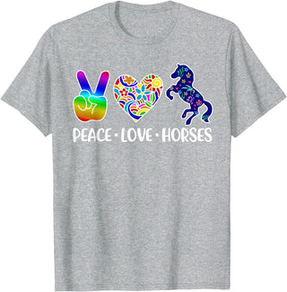 Peace Love Horses Clothing Peace Love Horses T-Shirt - Heather Grey