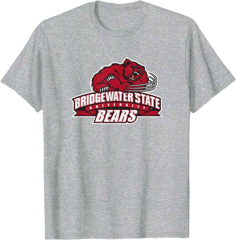 Bridgewater State University Gear - Steve State Bridgewater State University BSU Bears Primary Logo T-Shirt - Heather Grey