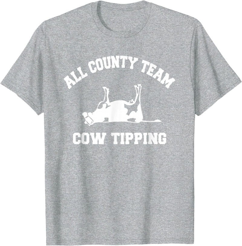 Goodtogotees All County Team Cow Tiping T-Shirt T-Shirt - Heather Grey