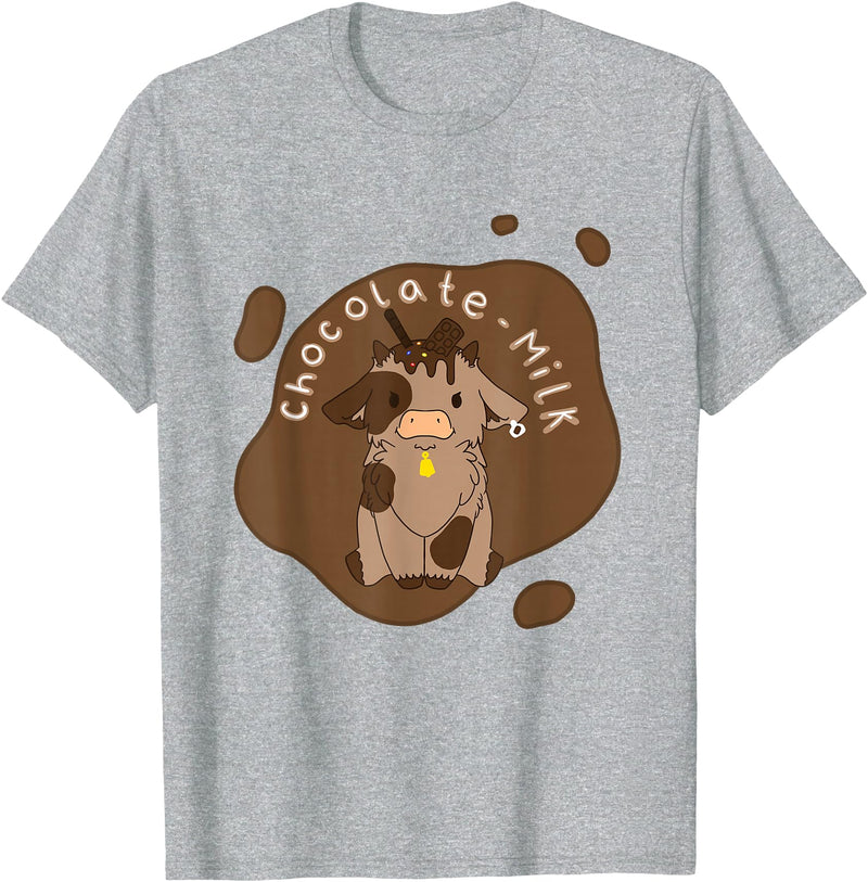 Cute Kawaii Merch Kawaii Chocolate Milk Cow T-Shirt - Heather Grey