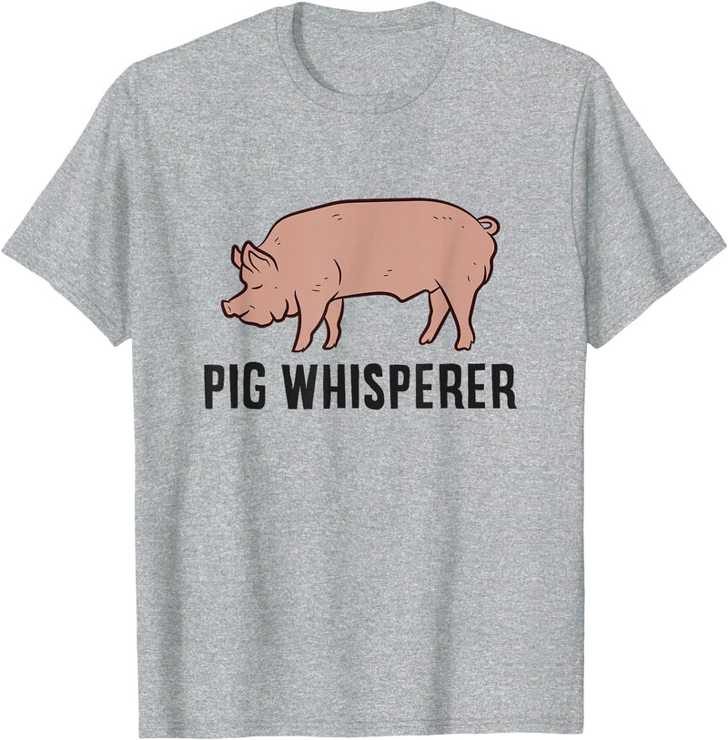 Funny Pig Lover Gifts Pig Whisperer Love Pigs Pig Farmer Pig Whisperer T-Shirt - Heather Grey