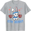 Gym Bunny Hearts Barbell Funny Workout Clothes Lift Weights T-Shirt in Heather Grey
