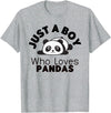 Panda Lover Designs Just A Boy Who Loves Pandas Cute Panda Bear T-Shirt - Heather Grey