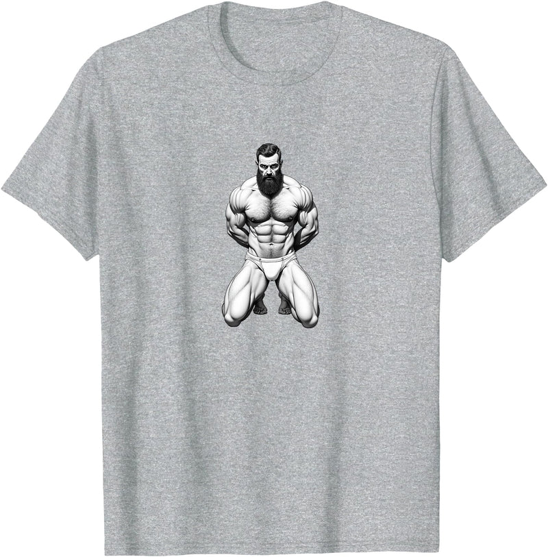 Jay Moe Design Bear, Pride, Gay Pride, Bear Pride Flag, Gay, Rainbow Flag T-Shirt - Heather Grey