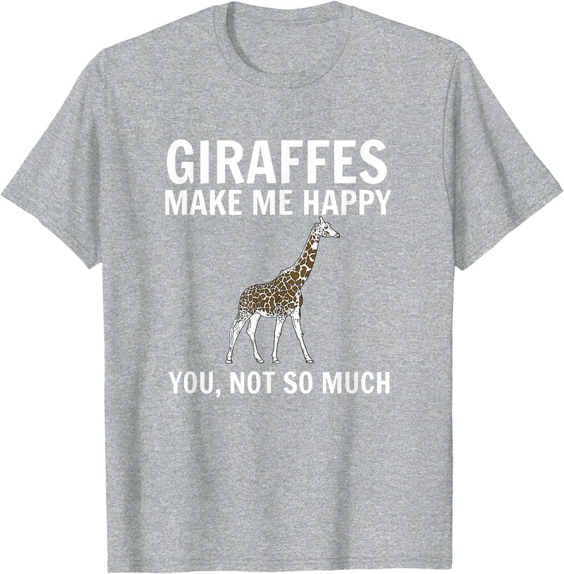 Funny Giraffe Lover Tees Giraffen machen mich glücklich du nicht so sehr Giraffe Lovers T-Shirt - Heather Grey