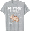 Anatomy of Bunny - Rabbit Lover Zookeeper Farmer Mammals T-Shirt in Heather Grey