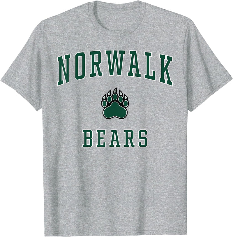 Official High School Fan Gear Norwalk High School Bears T-Shirt - Heather Grey