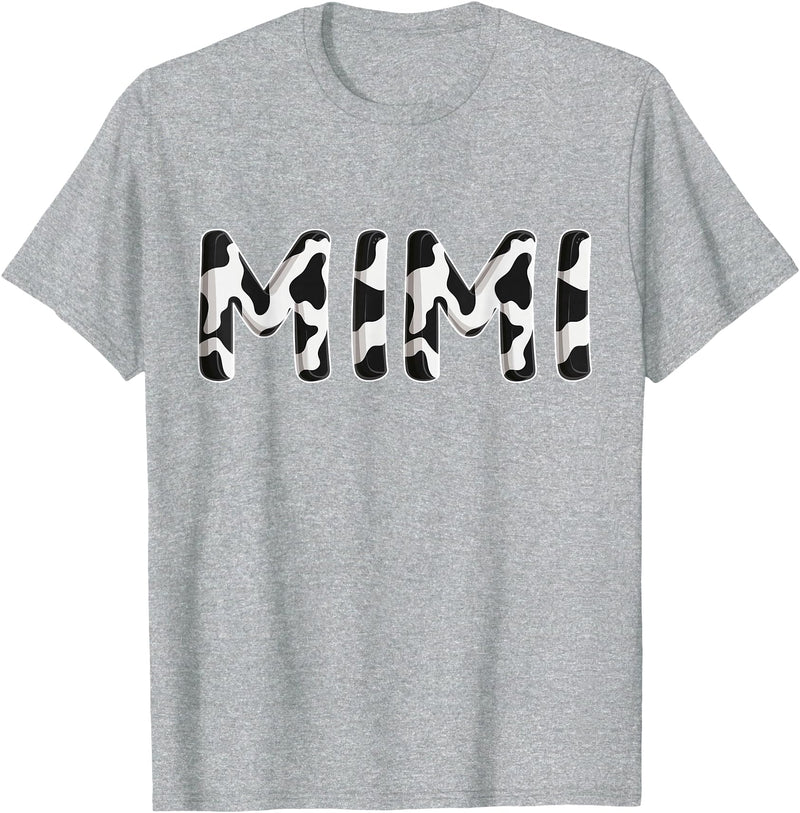 Cow Pattern Print Family Matching Birthday Shirts Cow Mimi Birthday Family Matching Mothers Day Boy Girl Farm T-Shirt -