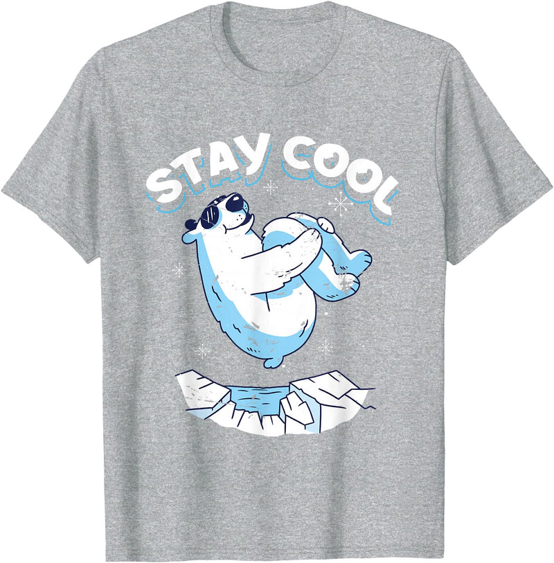 Stay Cool Polar Bear Arctic North Pole Gift Stay Cool | Polar Bear | Arctic North Pole T-Shirt - Heather Grey
