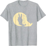 Rabbit Shadow Peace Sign T-Shirt in Heather Grey