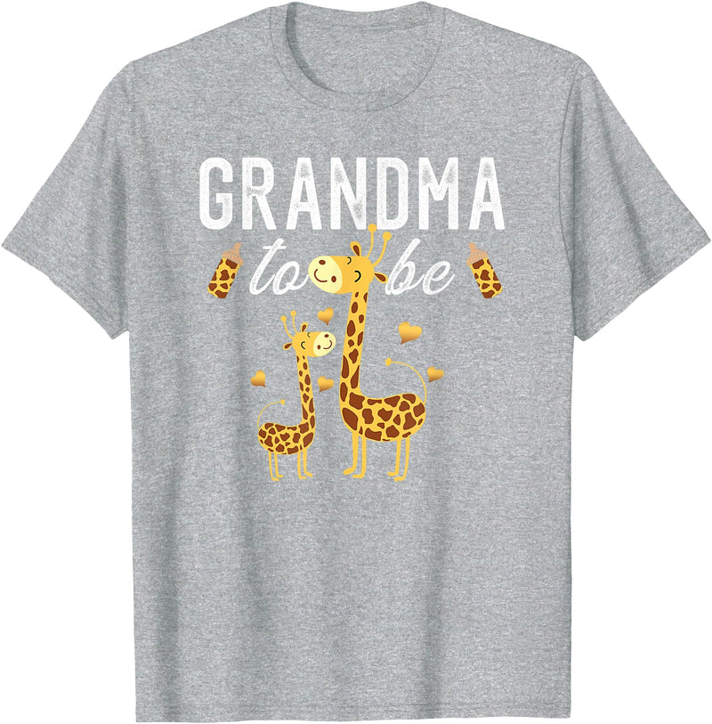 Giraffe Baby Shower Party Ideas For Grandma To Be Grandma To Be Giraffe Baby Shower Cute T-Shirt - Heather Grey