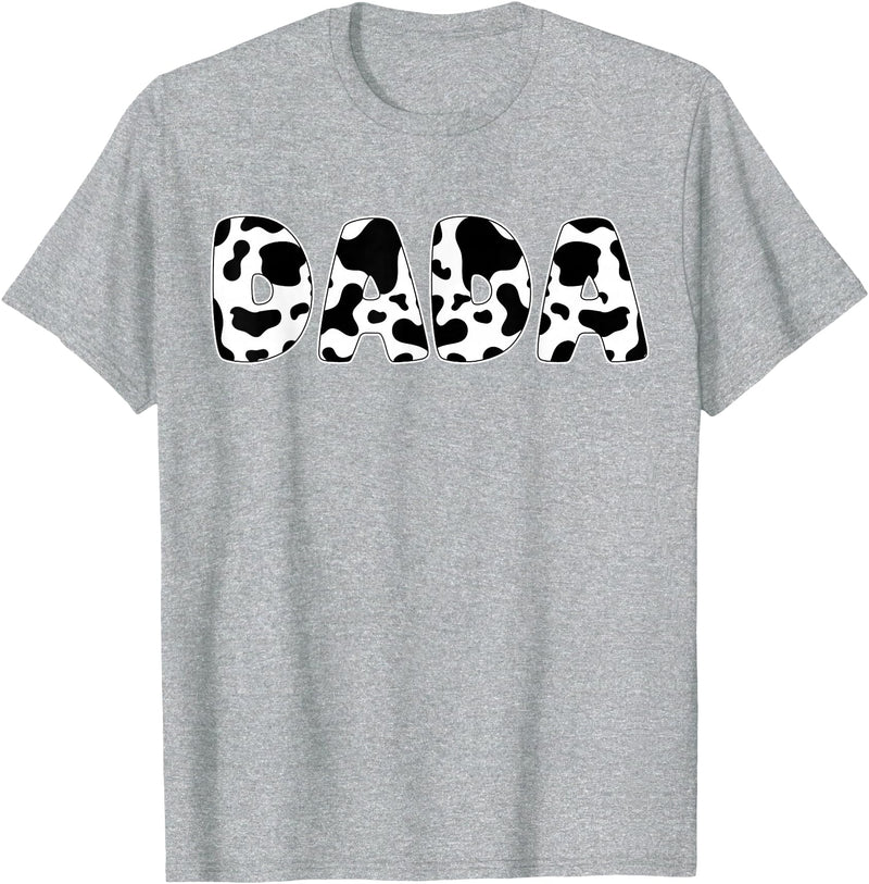 Family Matching Gifts Cow Dada Cow Print Cow Pattern Father's Day T-Shirt - Heather Grey
