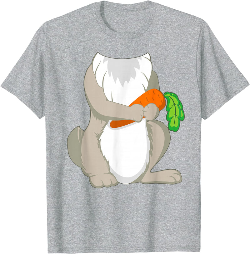 Rabbit Costume for Halloween Bunny Animal Cosplay T-Shirt in Heather Grey