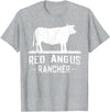 Funny Red Angus Farmer Gift for Cattle Lover Cow Breeder - Red Angus Rancher T-Shirt - Heather Grey
