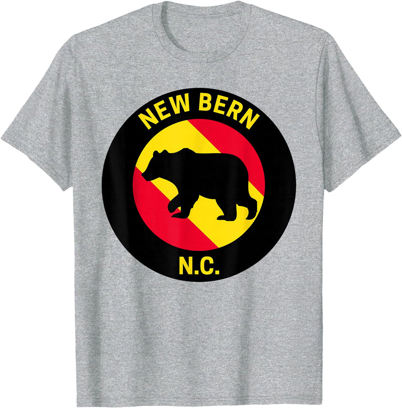 Front Street Merch Co New Bern North Carolina Bear T-Shirt - Heather Grey