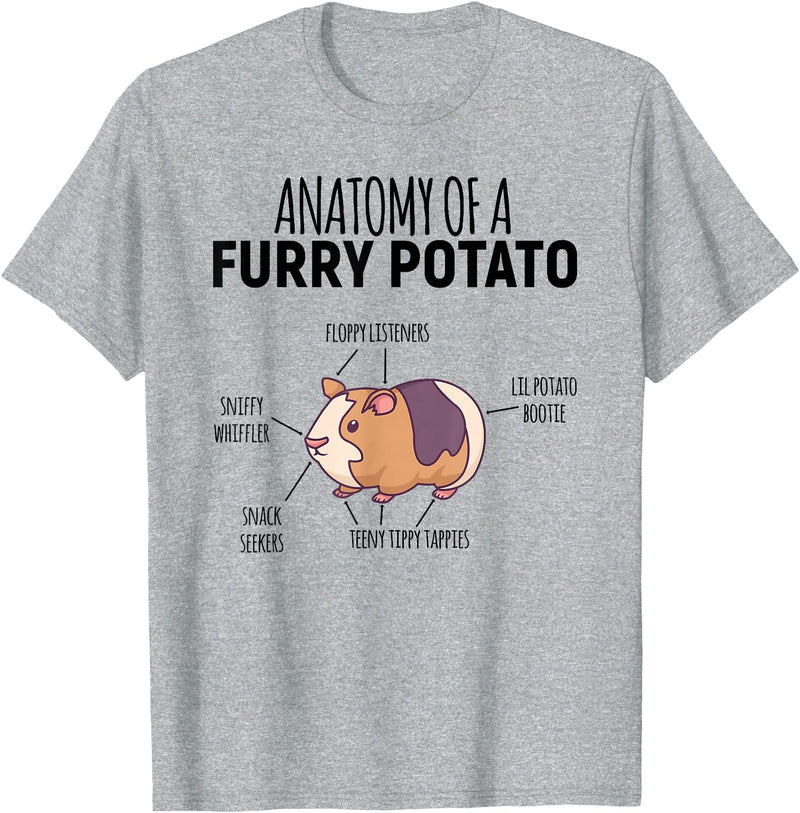 Sweet Anatomy of a Furry Potato Guinea Pig Gifts Anatomy Of A Furry Potato Guinea Pig Lover T-Shirt - Heather Grey