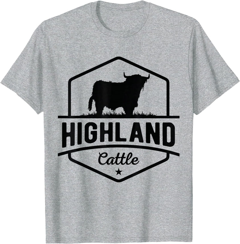 Farm Highland Cow Men Cattle Clothing Agriculture Scottish Highland Cow for Cattle Farmers T-Shirt - Heather Grey
