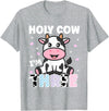 Holy Cow I'm Years Old Cow Birthday by Zynx Holy Cow I'm Three Years Old Cute Cow 3rd Birthday Party T-Shirt - Heather Grey