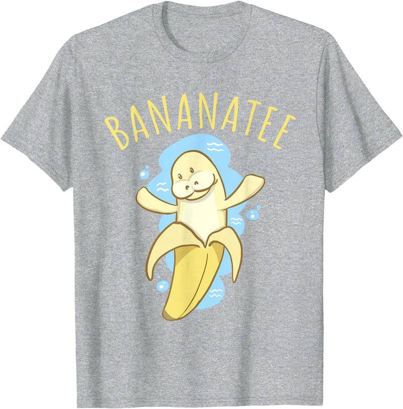Sea Cows & Bananas Bananatee Manatee Banana Dugong Pun Funny Fruit T Shirt T-Shirt - Heather Grey