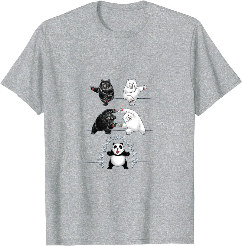 Panda Bear Giant Panda Fusion Dance White Back Panda Bear Giant Panda Fusion Dance Polar White Back Merge T-Shirt - Heather Grey