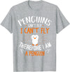 Penguins Can't Fly - Cute Penguin Lover Gift Rabbit T-Shirt in Heather Grey