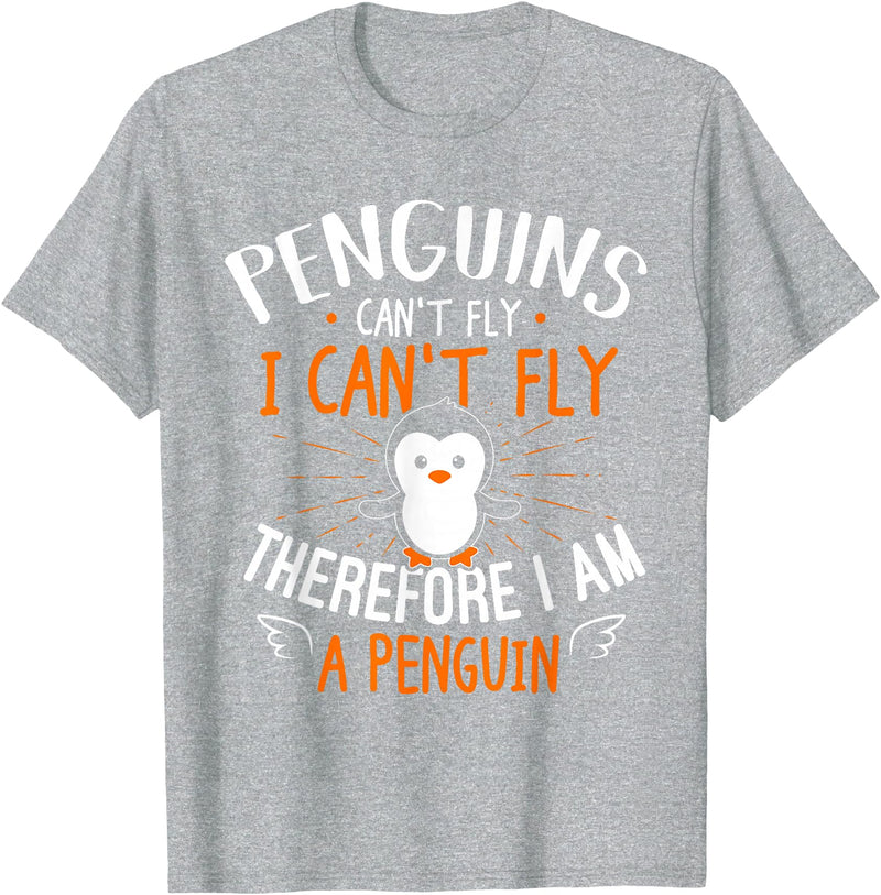Penguins Can't Fly - Cute Penguin Lover Gift Rabbit T-Shirt in Heather Grey