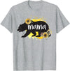 Classy Mom Quotes Co. Mama Bear Sunflower Cute Watercolor Best Mom Ever Theme T-Shirt - Heather Grey