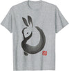 Cute Rabbit Lover Bunny Graphic T-Shirt (White) in Heather Grey
