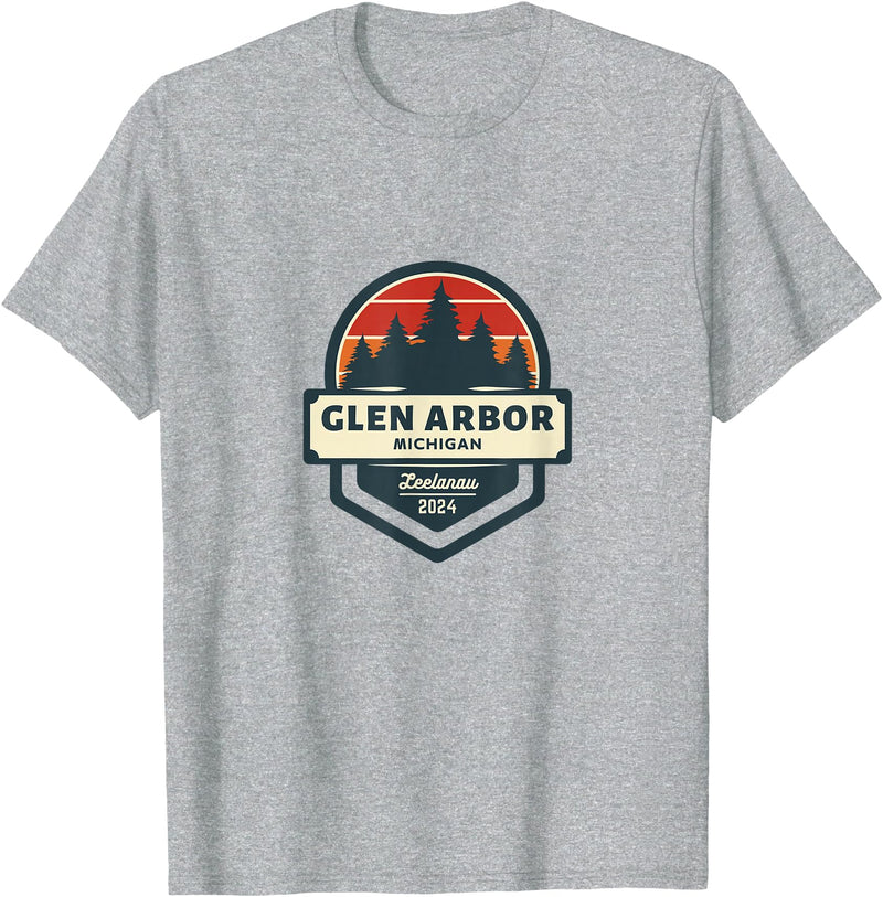 Glen Arbor, MI | Glen Lake Michigan | Sleeping Bear Dunes T-Shirt - Heather Grey