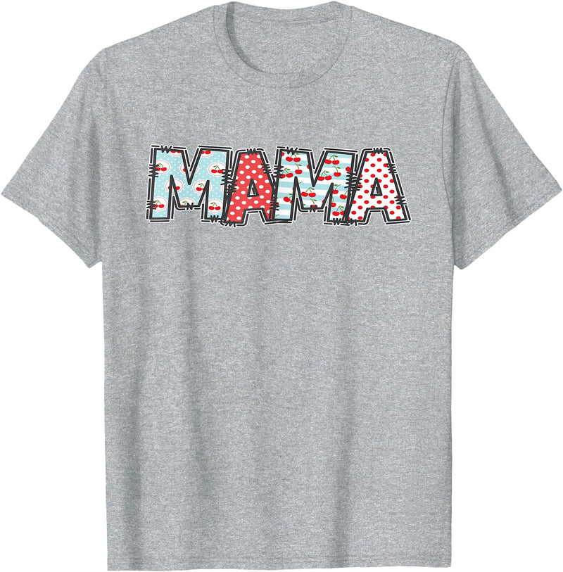 Retro Cherry Matching Family Tees Boho Cherry Mom Mama Halloween Costume T-Shirt - Heather Grey