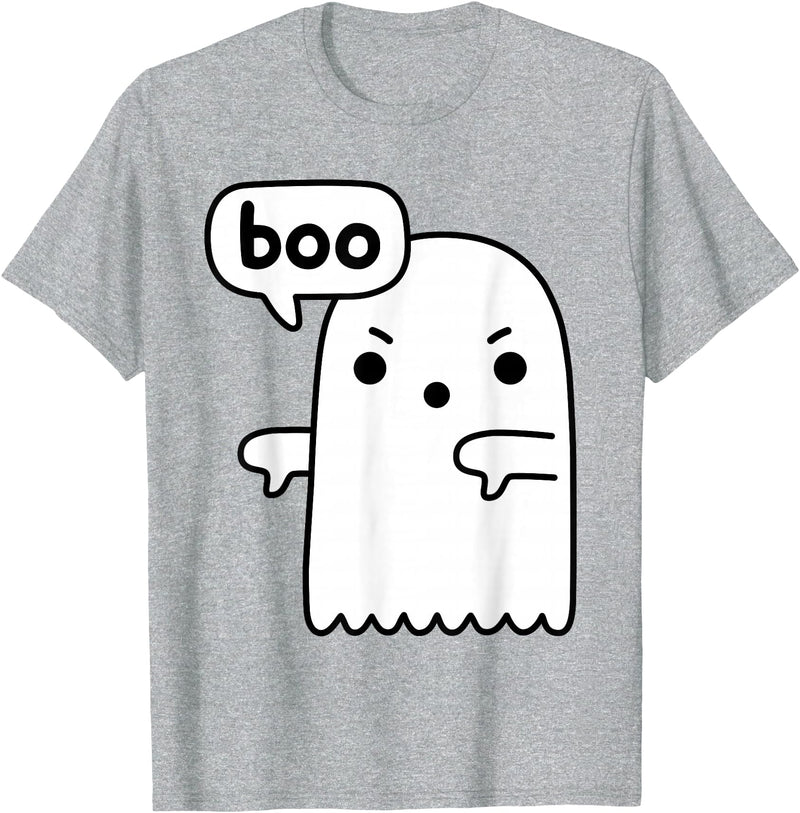 Ghost of disapproval Shirts Gifts Funny Thumbs Down Ghost Screaming Boo Disapproval T-Shirt - Heather Grey