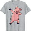 Cool Dabbing Animals Gift Shop Dabbing Pig Farm Animal Lover Farmer Men Women Kids T-Shirt - Heather Grey