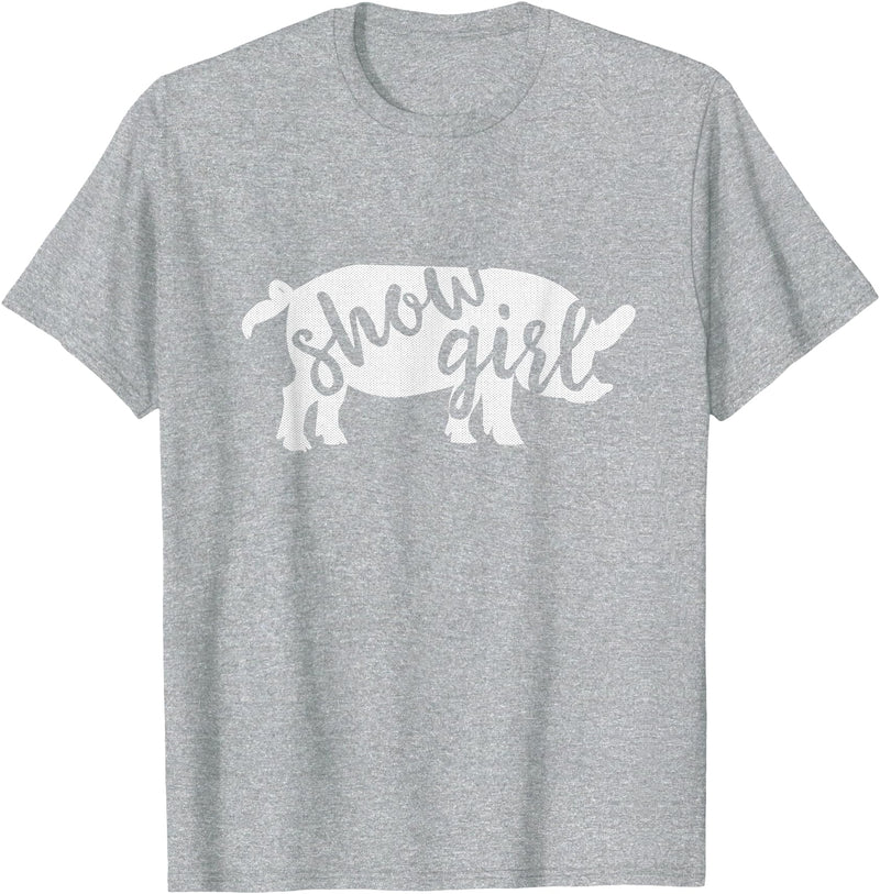 Pig Showing T-Shirts & Gifts Cute Show Girl Pig Shirt T-Shirt - Heather Grey