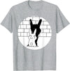 Funny Rabbit Bunny Animal Shadow Puppet T-Shirt in Heather Grey