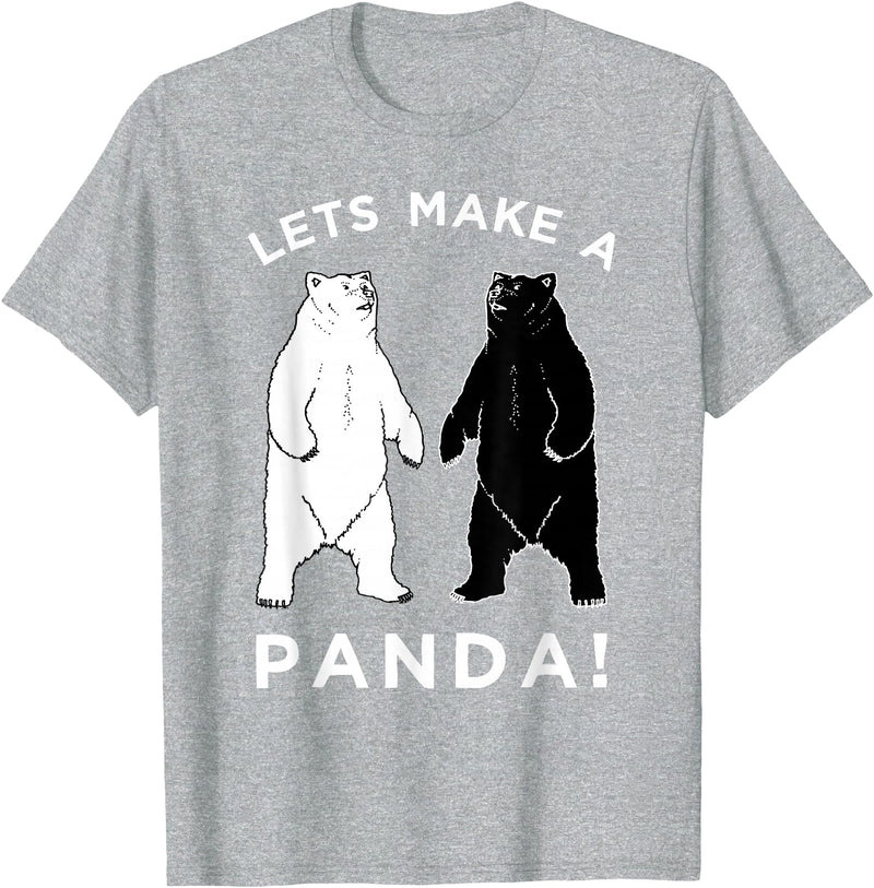 Make Panda Apparel Lets Make A Panda Funny Black Polar Bear T-Shirt - Heather Grey