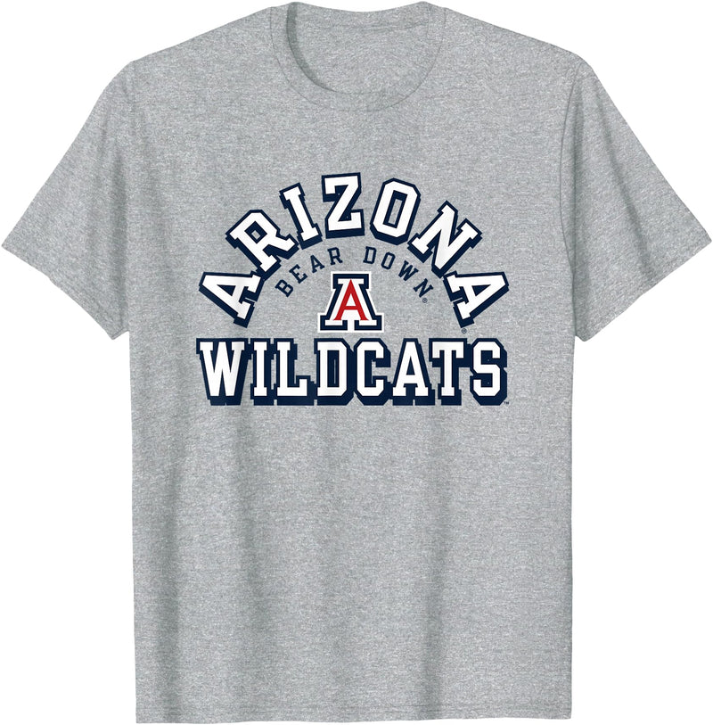 Elite Authentics Arizona Wildcats Bear Down Officially Licensed T-Shirt - Heather Grey