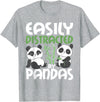 Panda Lover Shirts Easily Distracted By Pandas - Cute Kawaii Panda Bear T-Shirt - Heather Grey