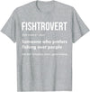 Fishing Enthusiast Designs by A Bass Fishing Lover Fisherman Angler Fishtrovert Definition Funny Fishing Lover T-Shirt - Heather Grey