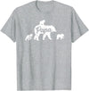 Matching Bear Family Shirt Apparel Vintage Papa Bear 3 Cubs Father's Day T-Shirt - Heather Grey