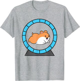 Hamster in a Hamster Wheel Pet Hamster T-Shirt - Heather Grey