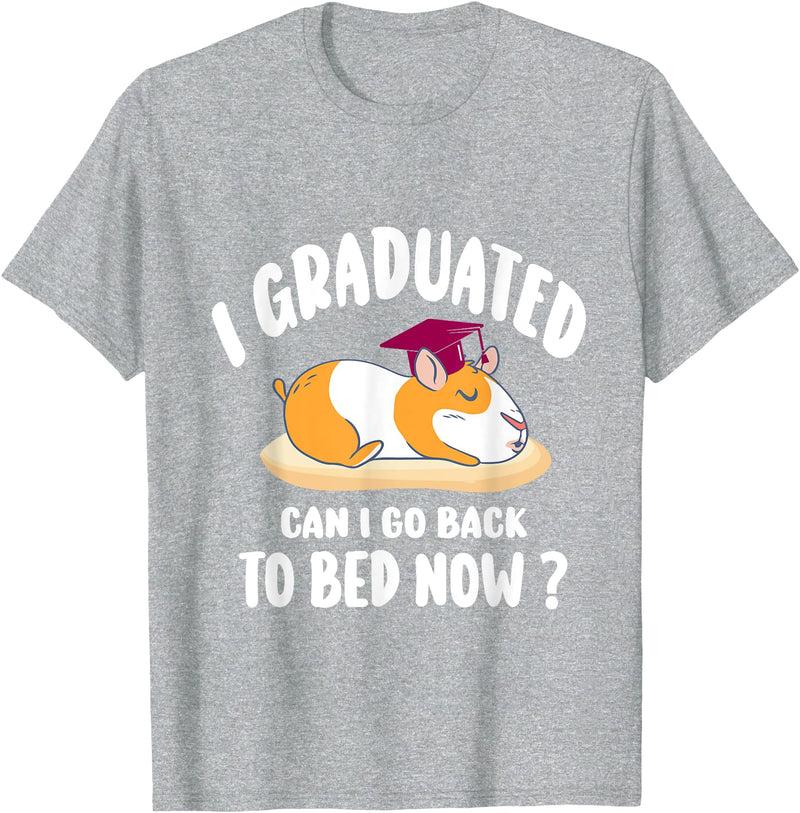 i graduated 2022 graduation -guinea pig Graduation i graduated can i go back to bed now - guinea pig Graduation T-Shirt - Heather Grey