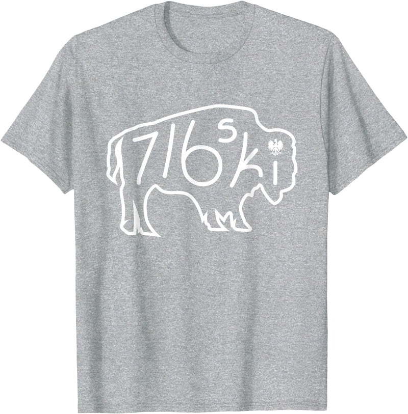 Buffalo Polish 716 716ski Dyngus Day Buffalo NY Polish T-Shirt - Heather Grey