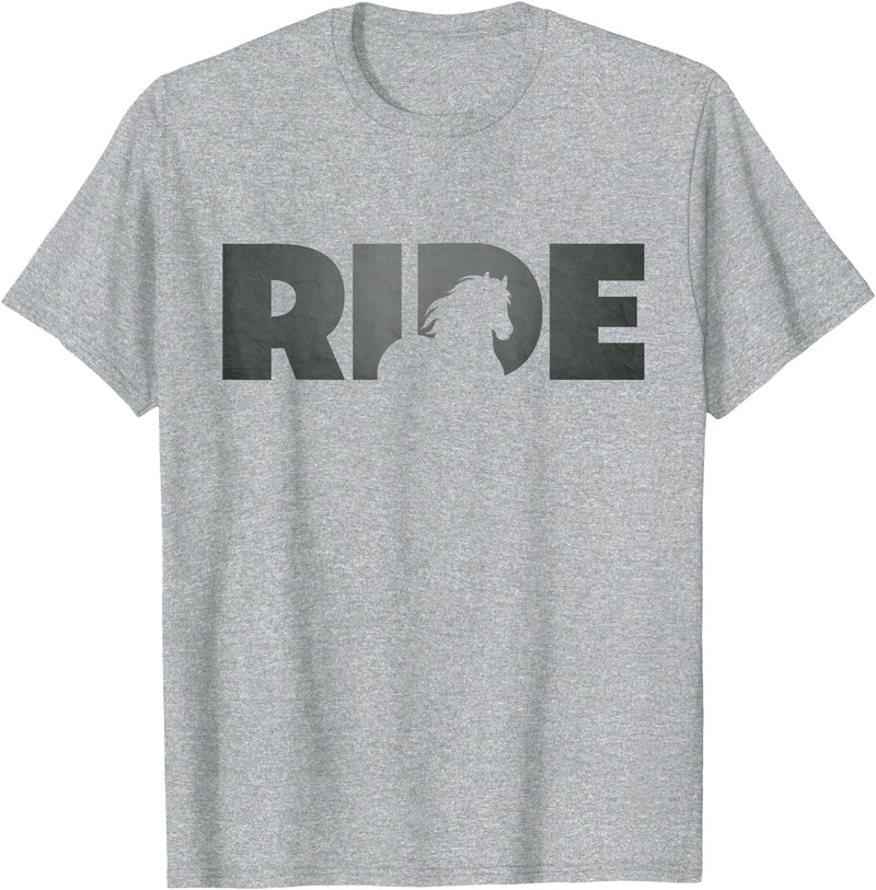 BASBO Horseback Riding Apparel - Horse T-Shirt, Small - Heather Grey