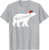 Matching Santa Polar Bear Christmas Gifts Polar Bear Animal Lover Xmas Santa Hat Polar Bear Christmas T-Shirt - Heather Grey