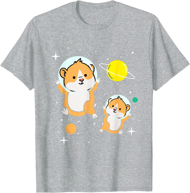 Hamster In Space Hamster Lover Gift T-Shirt - Heather Grey
