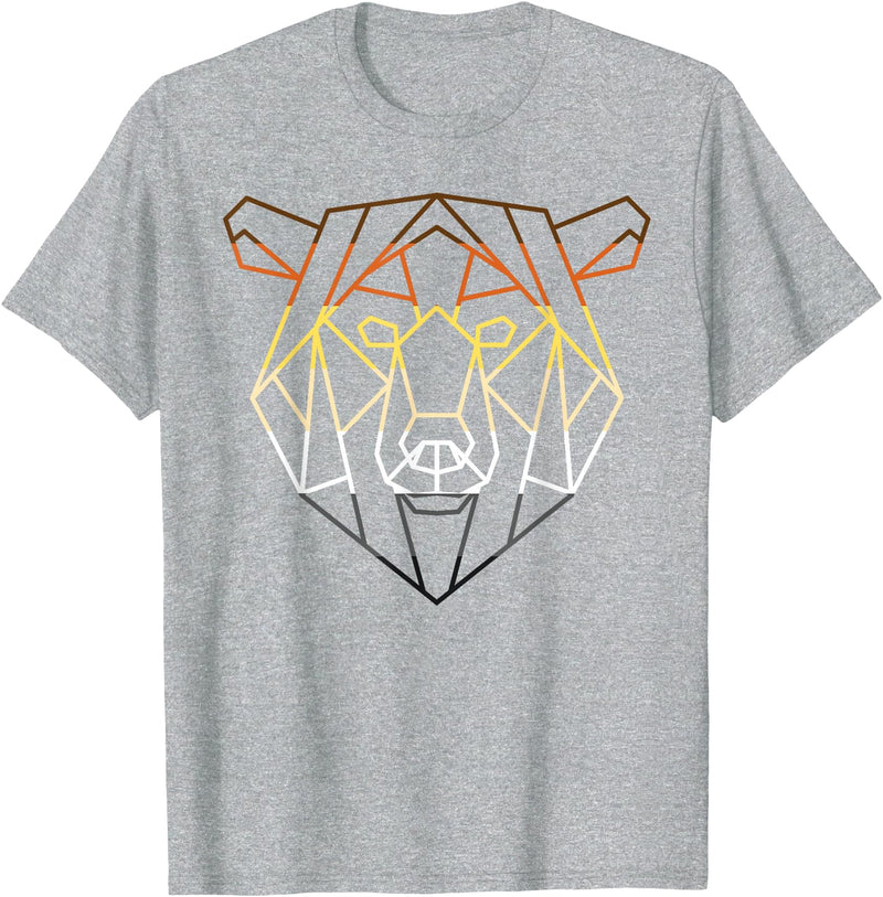 LGBT Pride Bear Flagge - Gay Bear Geschenk LGBTQ Bear Gay Pride Month - Geometric Bear T-Shirt - Heather Grey