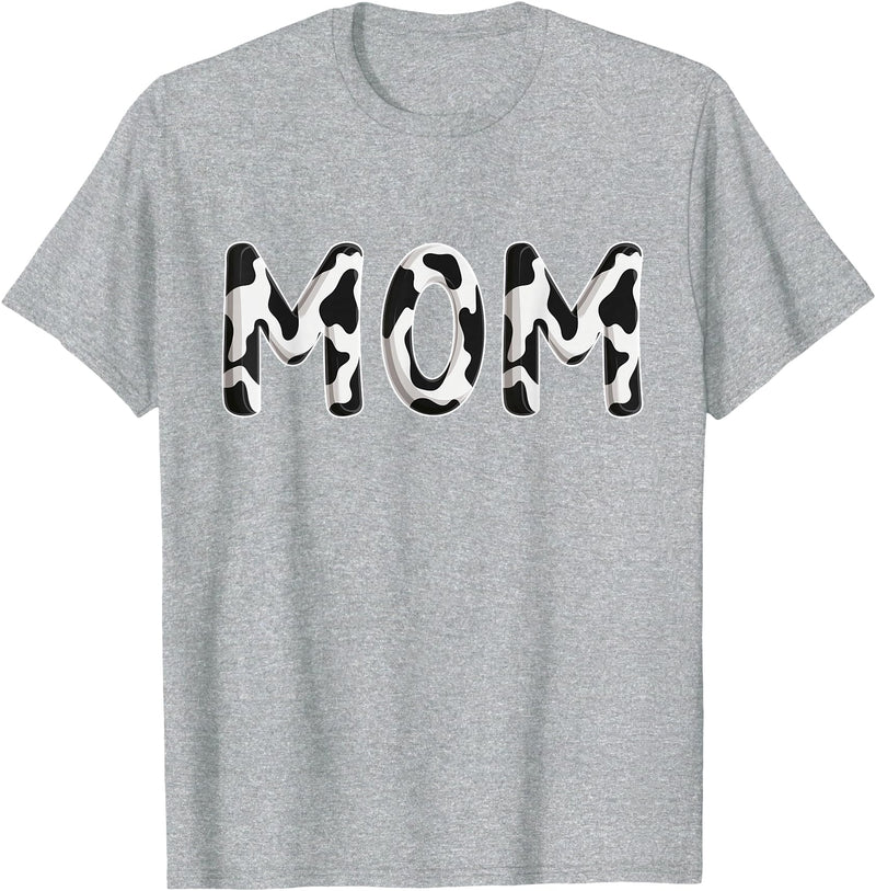 Cow Pattern Print Family Matching Birthday Shirts Cow Mom Birthday Family Matching Mothers Day Boy Girl Farm T-Shirt -