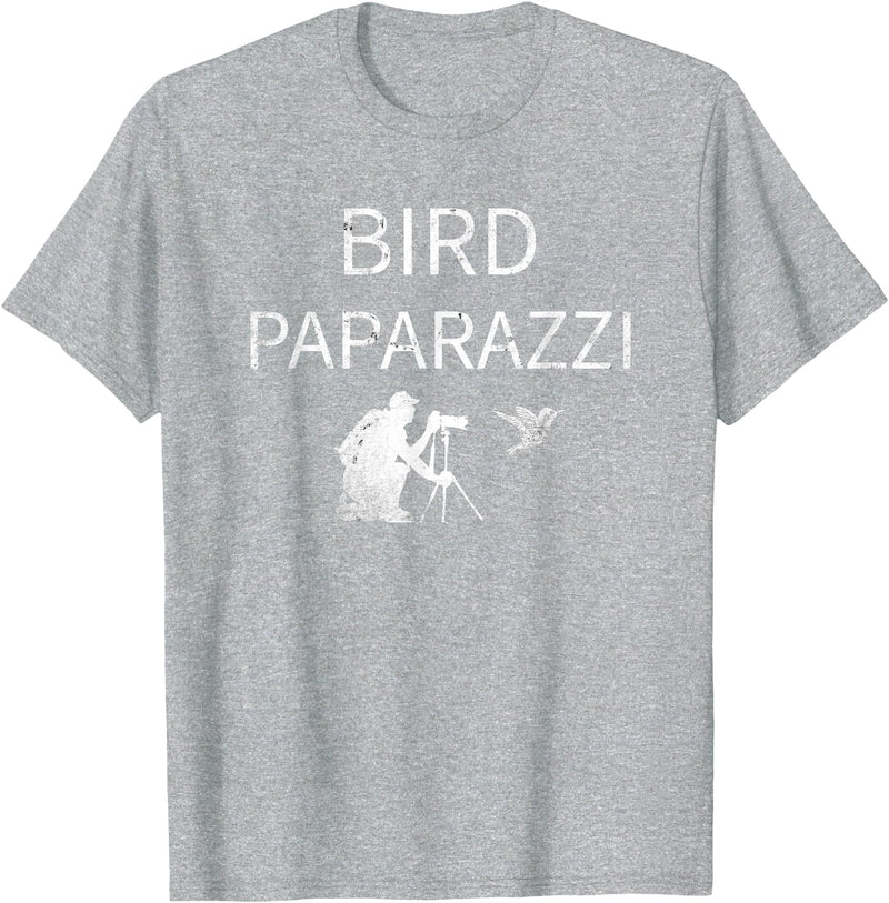 Birdwatching | Bird Photographer Gifts Unisex-Adults Black Short Sleeve T-Shirt Small Bird Photography T-Shirt - Heather Grey